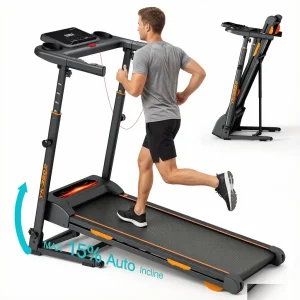 3-Level Adjustable Height Folding Treadmill